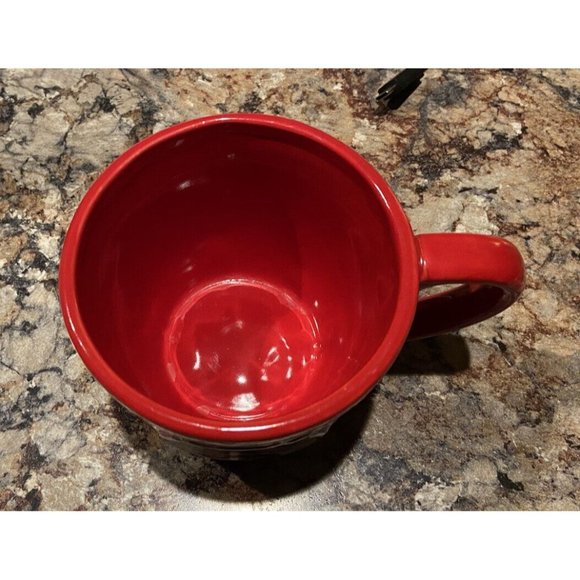 Mickey and Minnie Red Coffee Mug Raised Pattern Hallmark Collection Disney - Picture 7 of 13